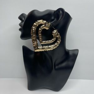 Double Heart Bamboo Earrings
